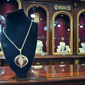 Lia Sophia Gold and Brown Statement Necklace